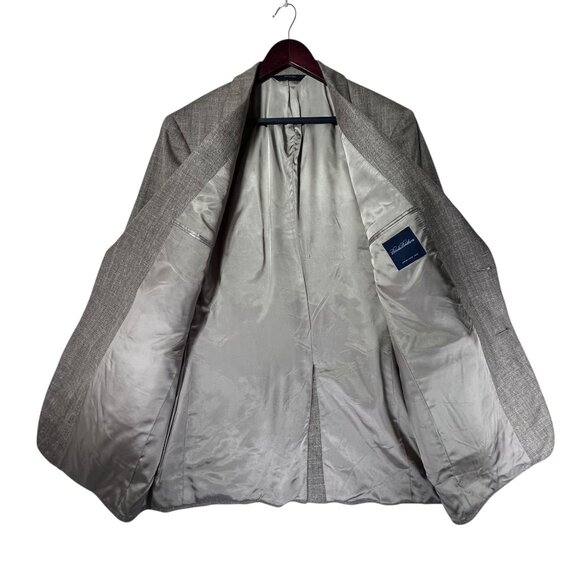 Brooks Brothers Mens Tan Brown Silk Wool Linen 2 Button Blazer Jacket 42L - Picture 2 of 11